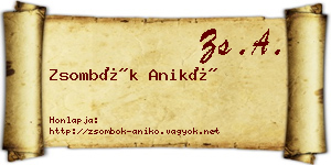 Zsombók Anikó névjegykártya